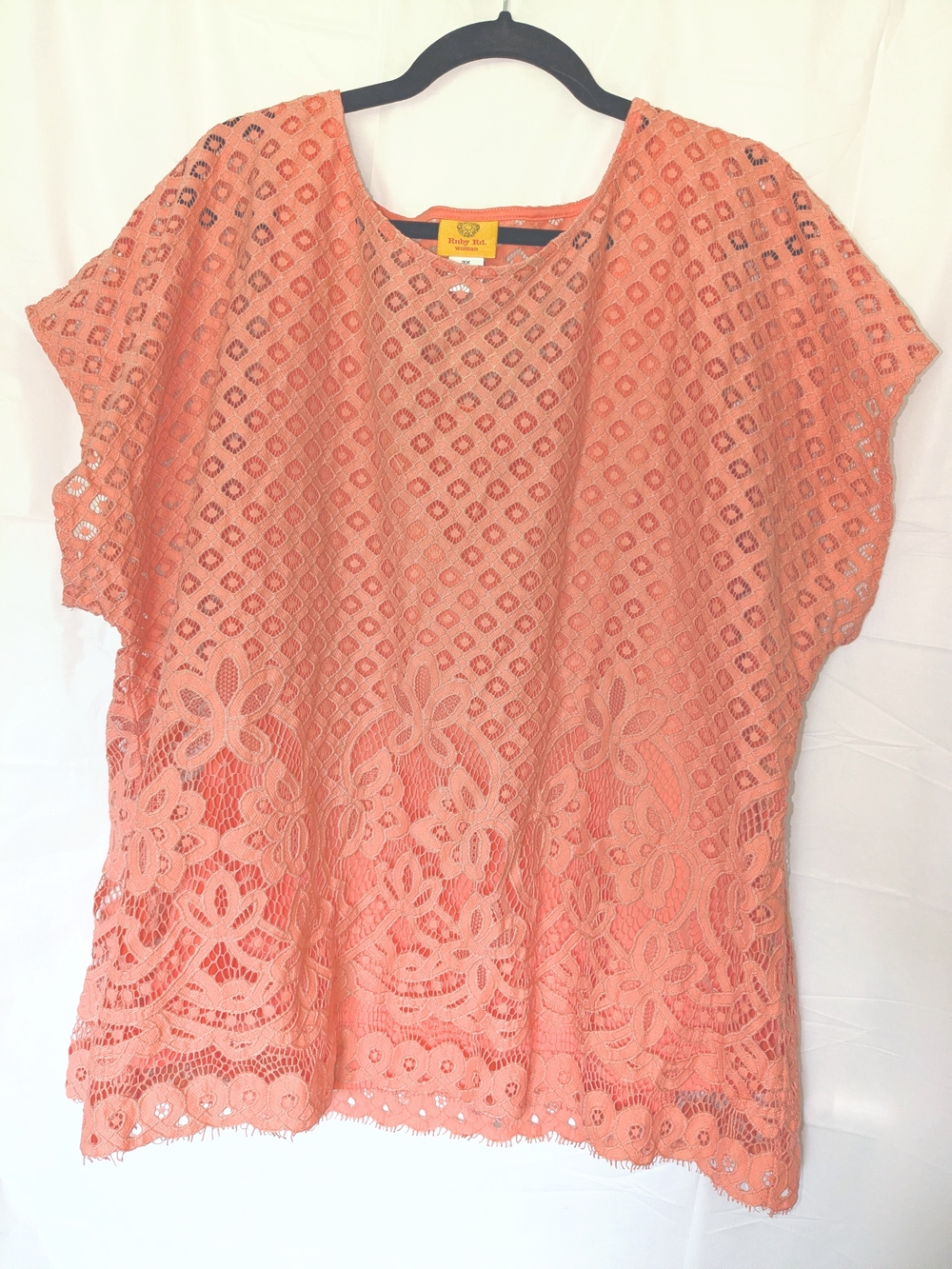 Crochet Top With Tank Top Included in Peach